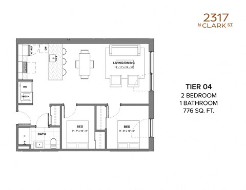 Tier 4 2 Bed 1 Bath 2317 N Clark